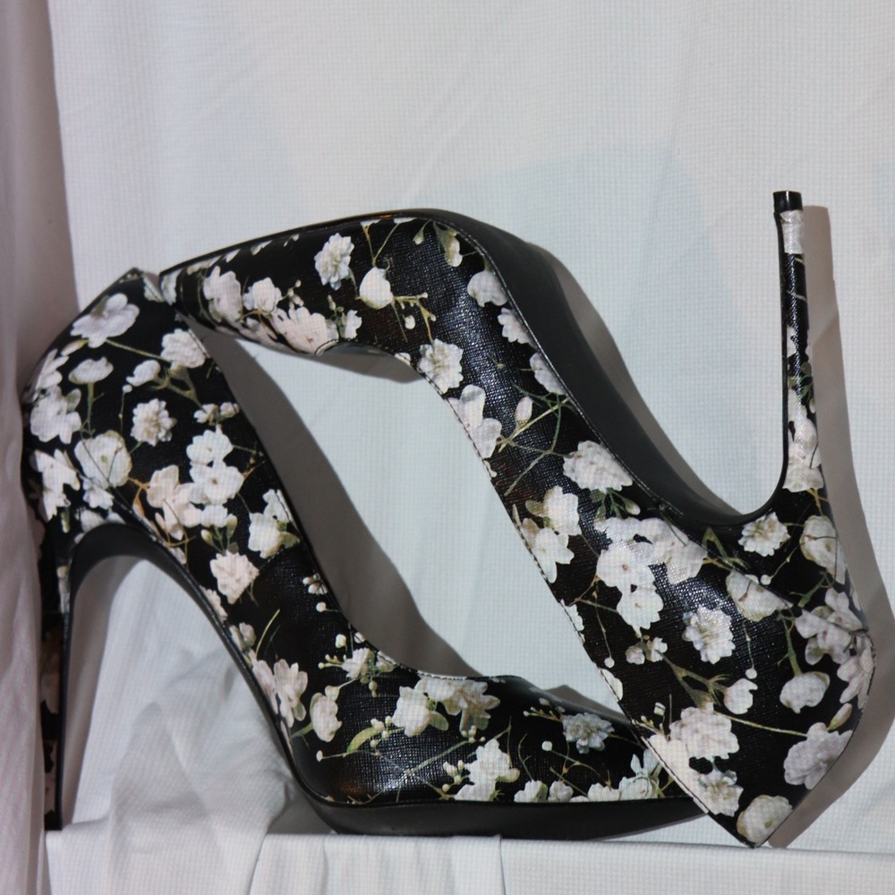Floral Kitten Heels